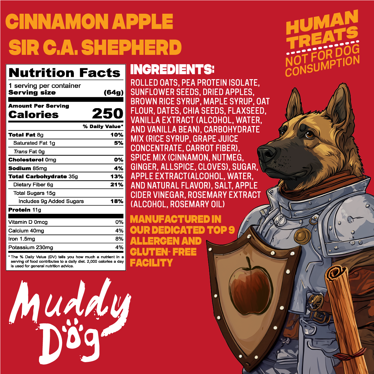 Sir C.A. Shepherd - Cinnamon Apple Energy Bar - 12ct