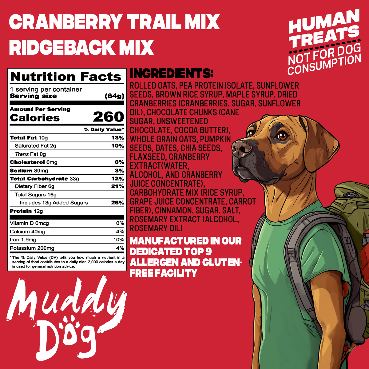 RidgeBack Mix - Cranberry Trail Mix Energy Bar - 12ct